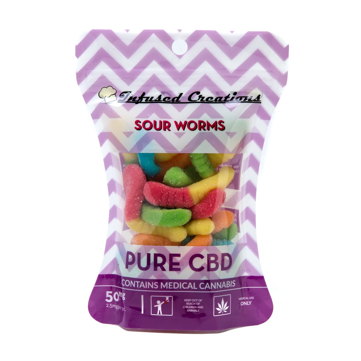 Sour Worms Pure CBD, 50mg