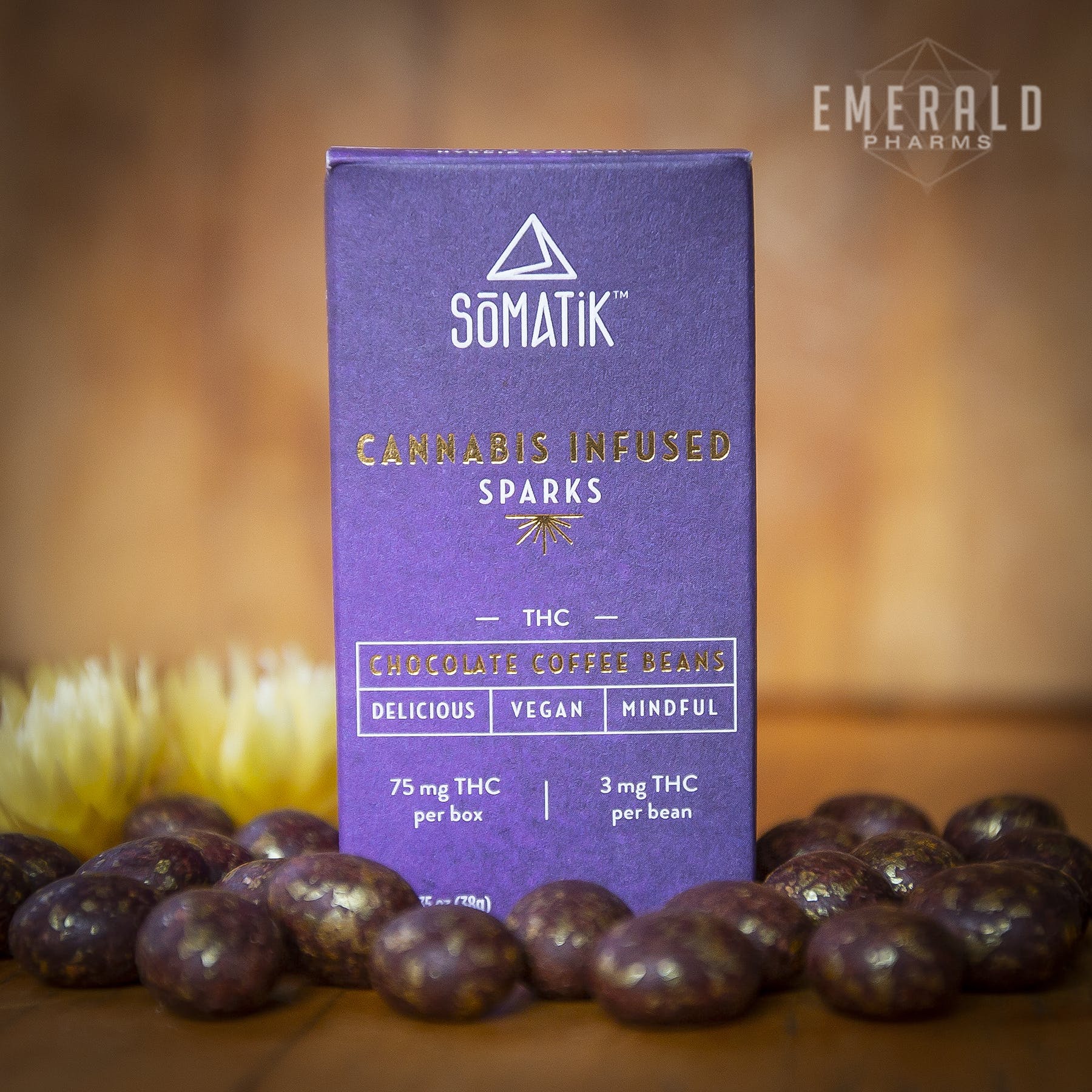 Sparks "Uplifting" THC Vegn Chocolate Coffee Bean by Somatik