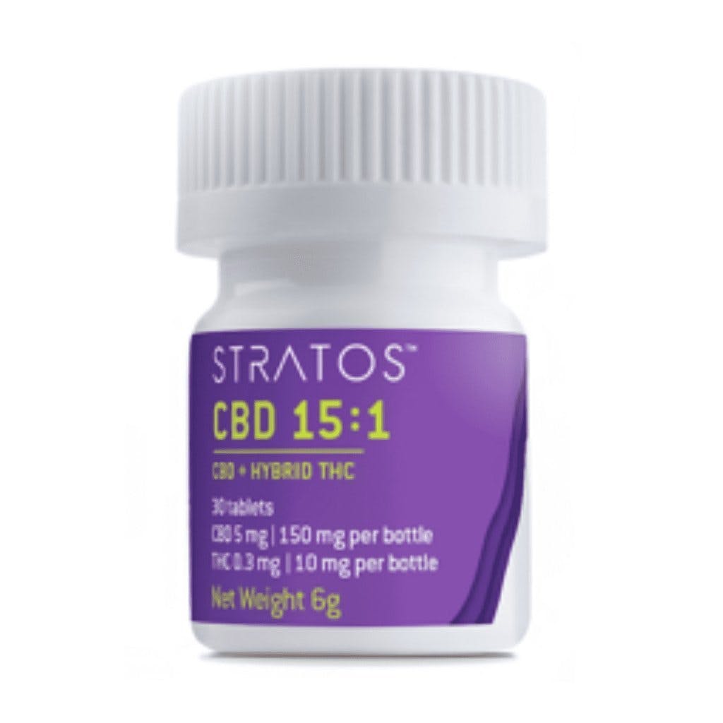 Stratos CBD 1:1 tablets 100mg bottle