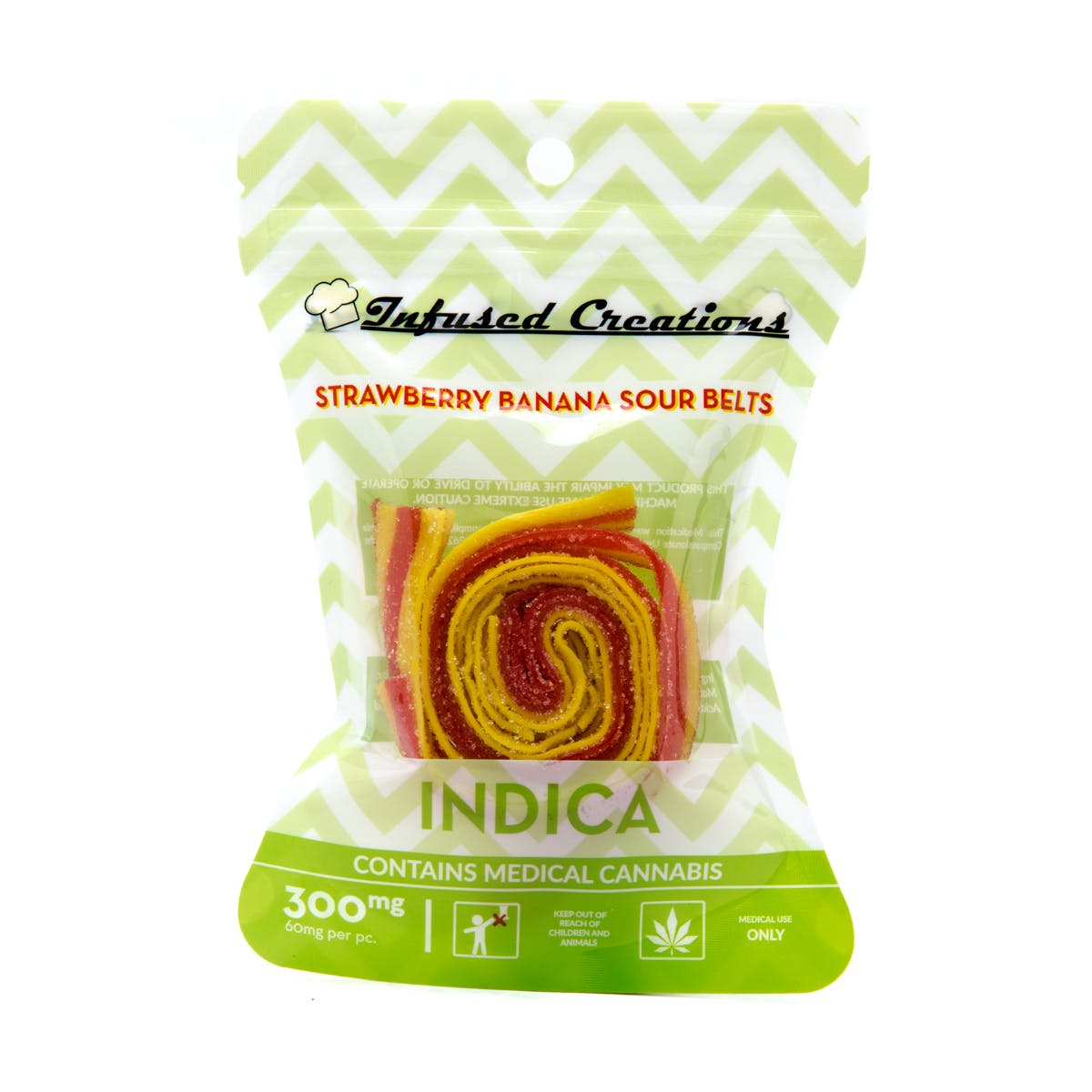 Strawberry Banana Sour Belts Indica, 300mg