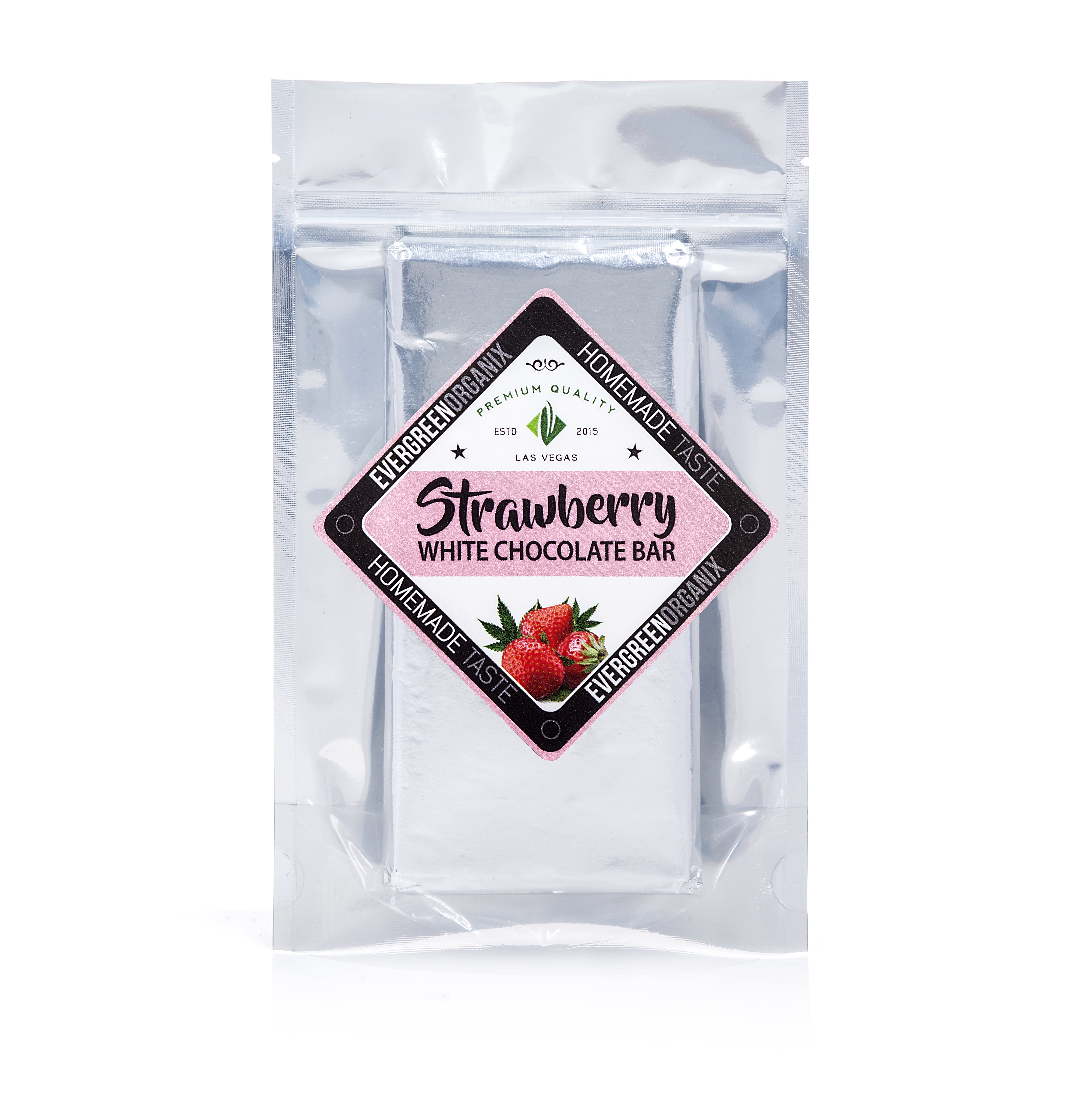 Strawberry White Chocolate Bar 100mg