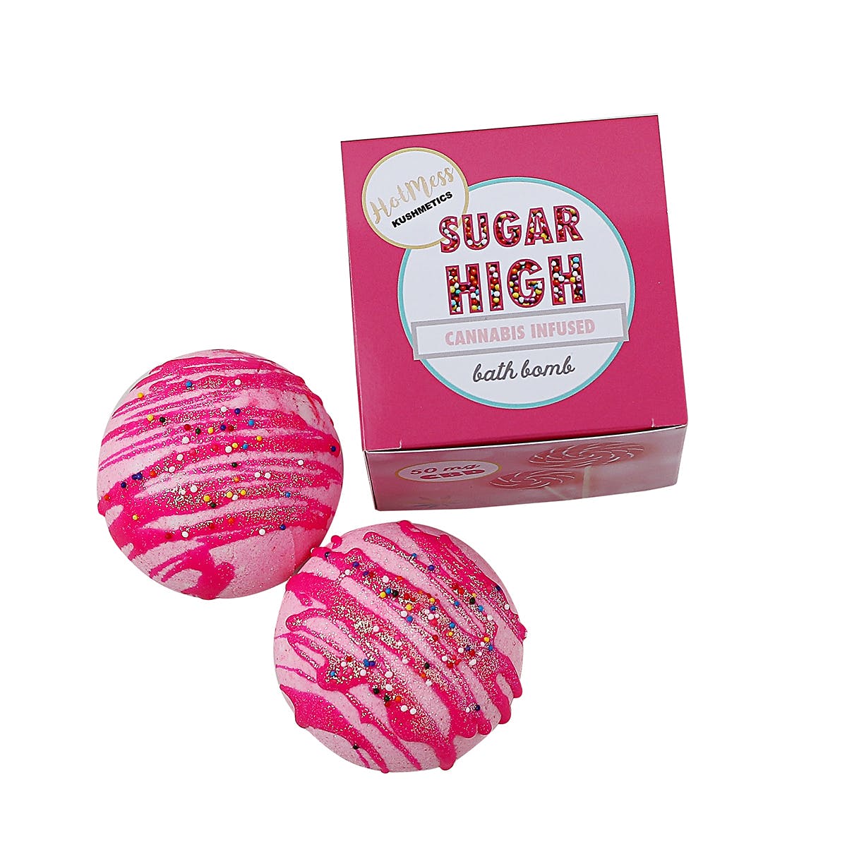 Sugar High Bath Bomb, 50 mg CBD