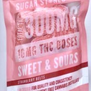 Sugar Stoned Sour Belts - Strawberry 300mg