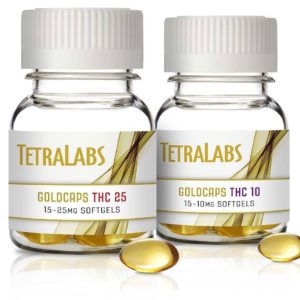 Tetra Labs- Gold Caps THC 10mg Softgels pk15