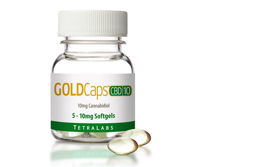 tincture-tetralabs-gold-caps-15pc-10mg-cbd-150mg