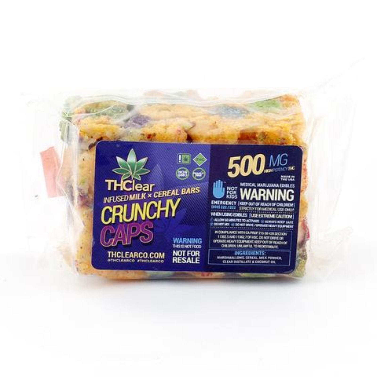 THC Clear Cereal Bar - Cruchy Caps 500mg