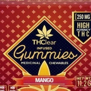 THC Clear Gummies 250mg- Mango