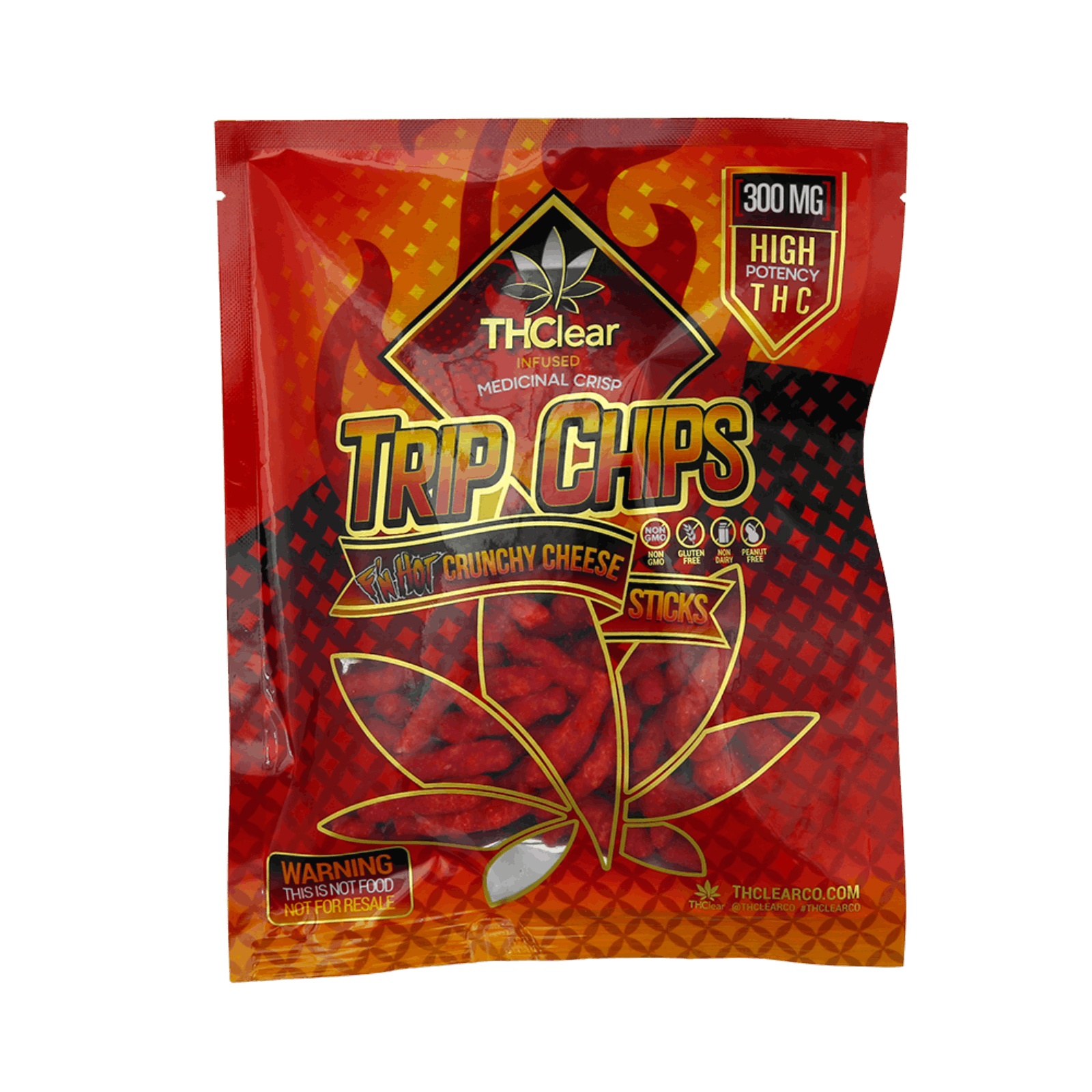 THC Clear Trip Chips 300mg- F'N Hot Cheeto