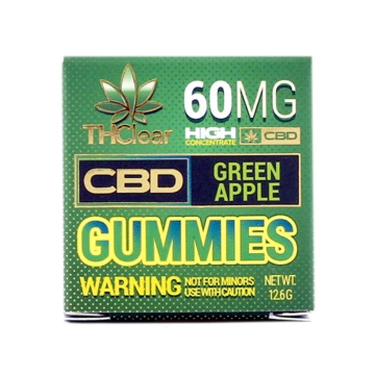 THClear CBD Gummie - 60mg Green Apple