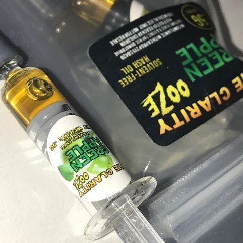 THE CLARITY SOLVENT FREE HASH OIL GREEN APPLE