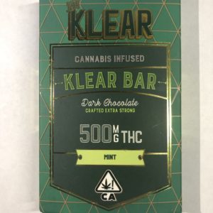 The Klear Chocolate Bar 500mg - Mint Dark Chocolate