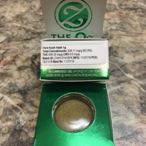 The Oz Concentrates Pure Kush 1g Hash
