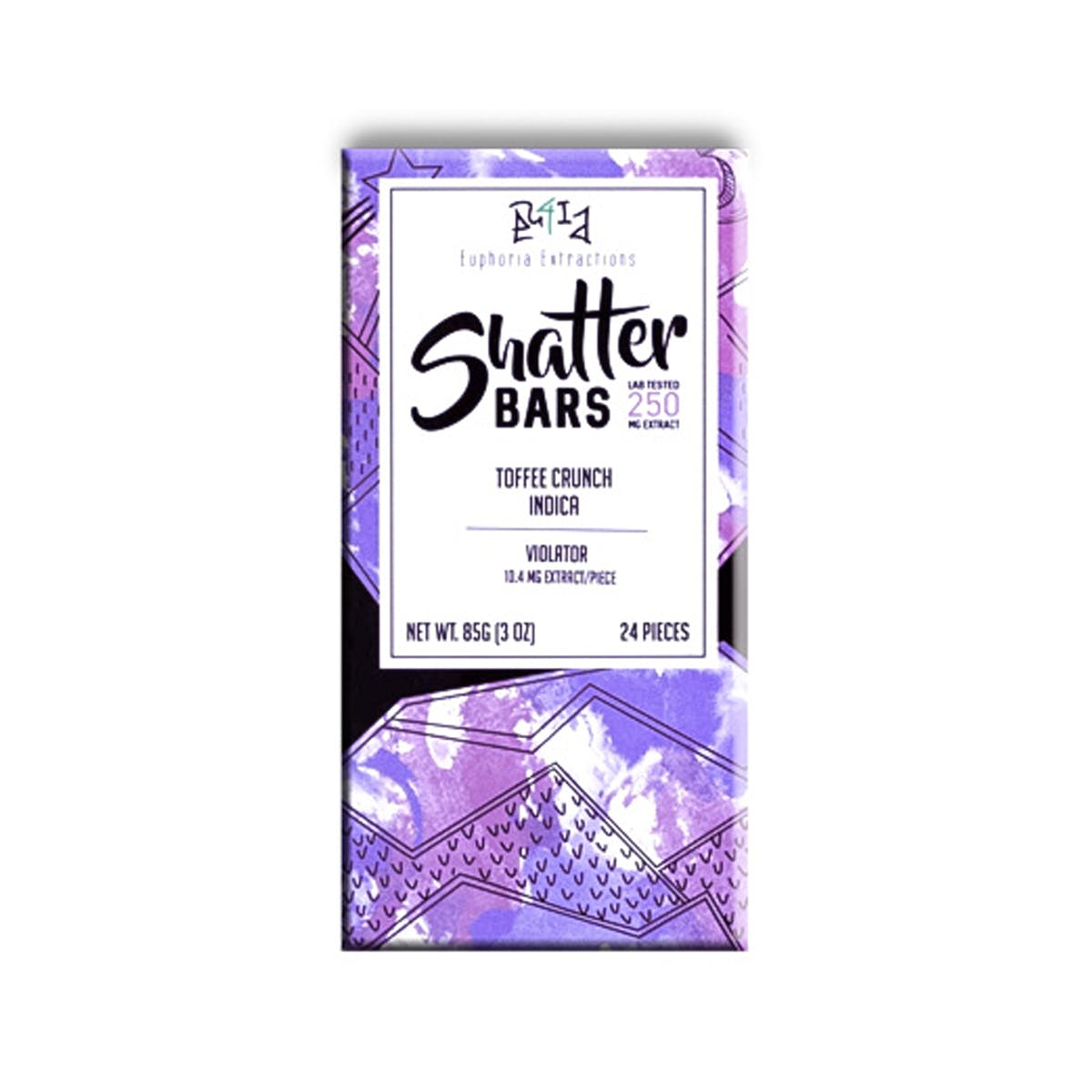 Toffee Crunch Indica 250mg Shatter Bar