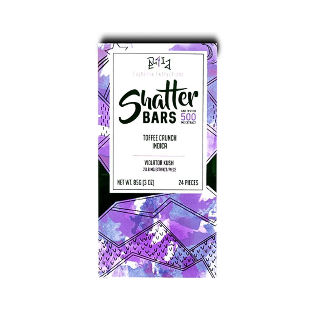 Toffee Crunch Indica 500mg Shatter Bar