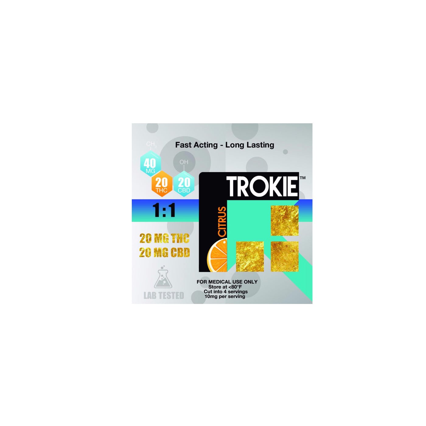 Trokie CBD/THC 1:1 Ratio Refreshing Citrus+Melatonin 40mg