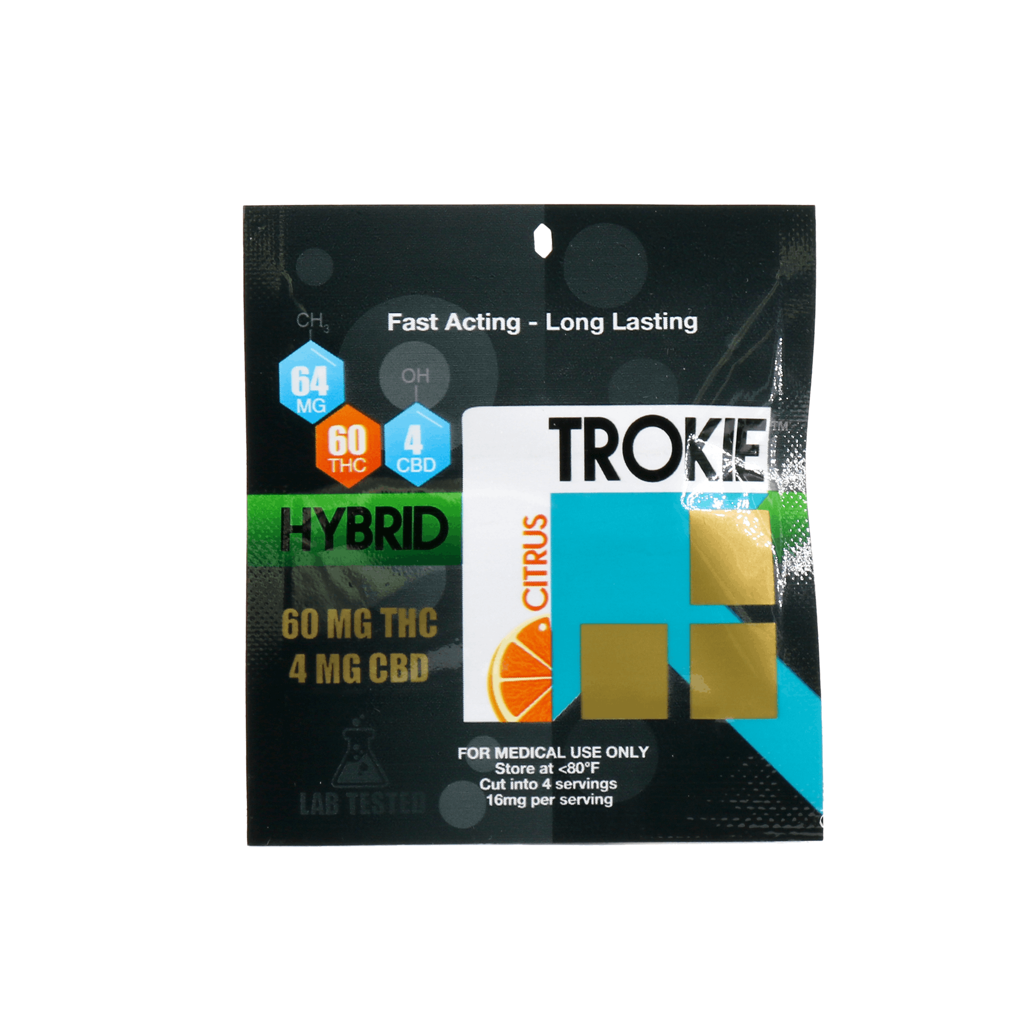 Trokie - Hybrid Citrus/Orange-60mg THC/4mg CBD (Lozenge)