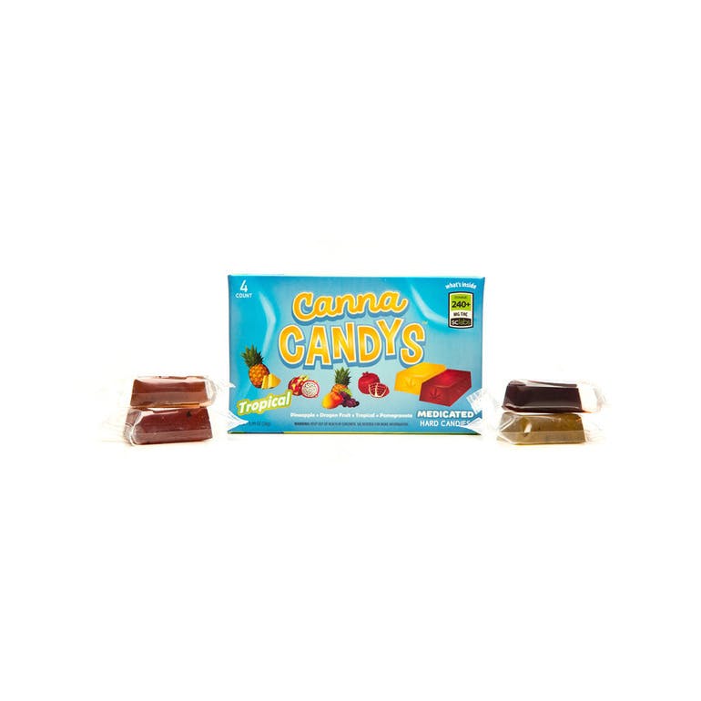 Tropical 4pk Hard Candy 240mg/Box - Canna Candys