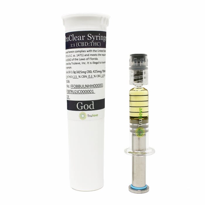 Truclear Concentrate Syringe 850mg 1:1 CBD:THC
