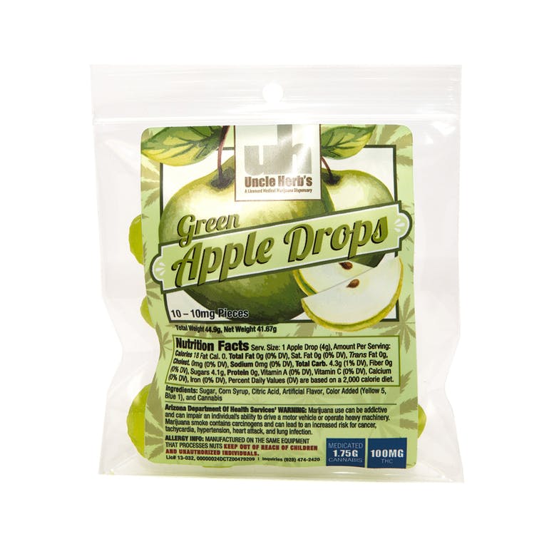 Uncle Herbs 100MG Apple Drops