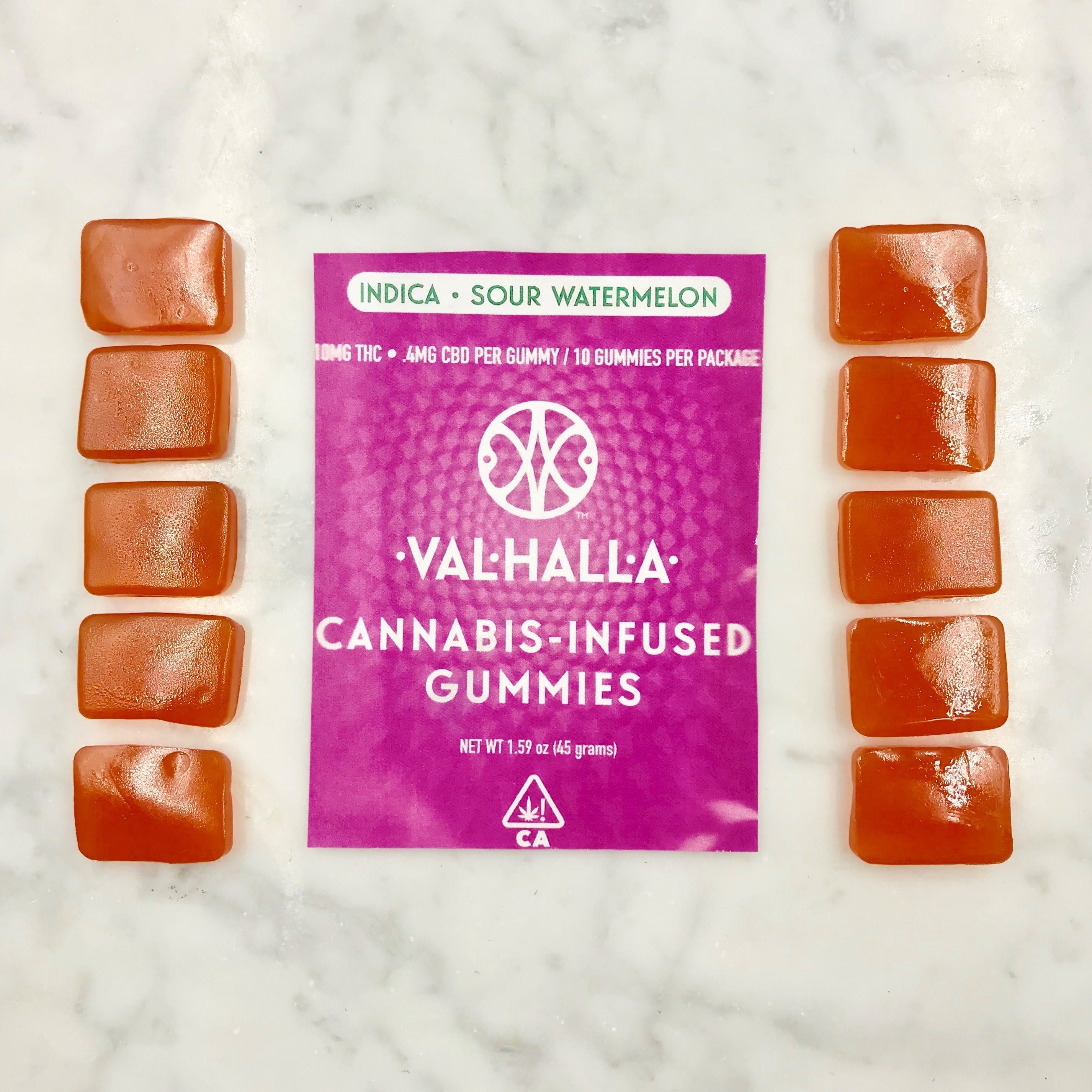 Valhalla Confections: Sour Watermelon Gummy 10 Pack (Indica)