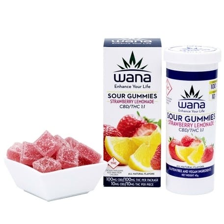 Wana - 1:1 CBD:THC Strawberry Lemonade Gummies