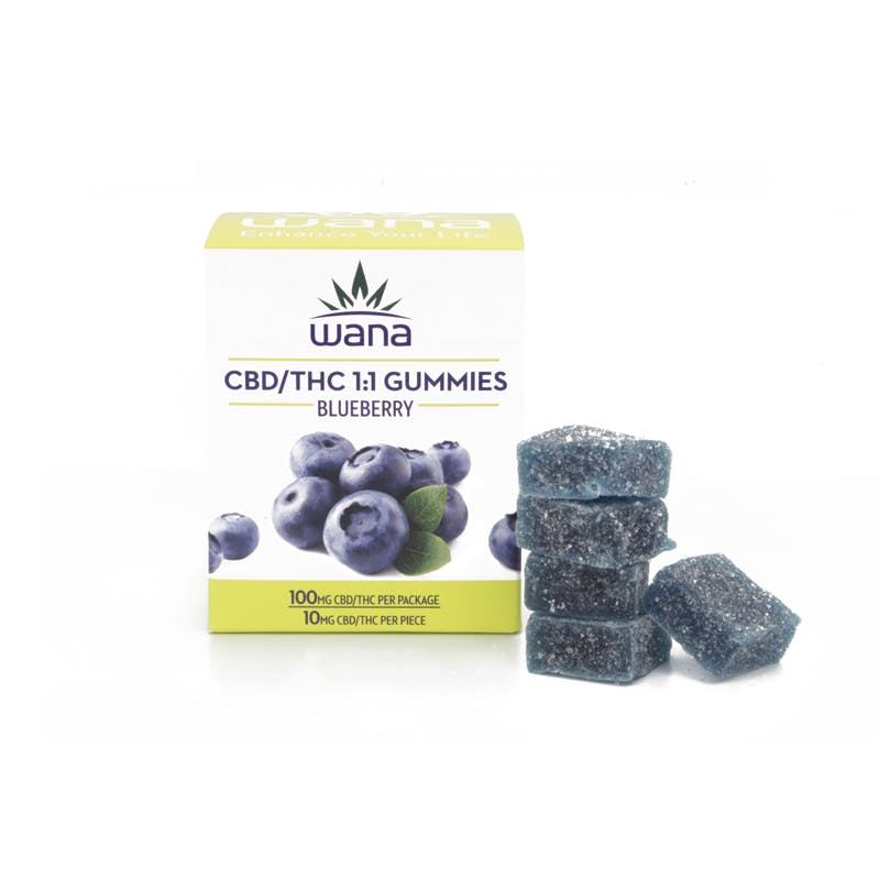 Wana Blueberry Gummies 1:1 CBD/THC 200mg