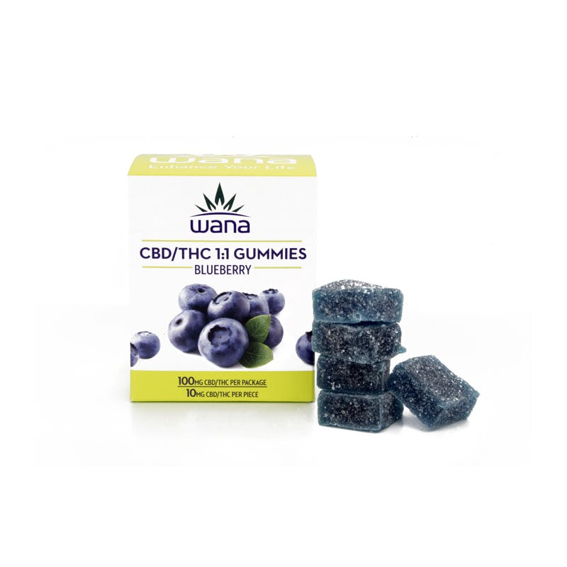 Wana Blueberry Hybrid Gummies 1:1 CBD/THC 200mg
