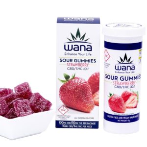 Wana - Sour Strawberry CBD 10:1 Gummies - Edible