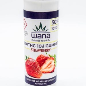 Wana - Sour Strawberry Gummies - High CBD