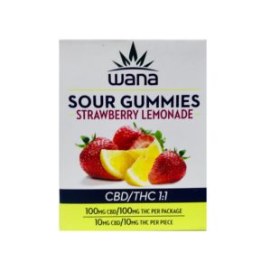 Wana Strawberry Lemonade Hybrid Gummies 1:1 CBD/THC 200mg