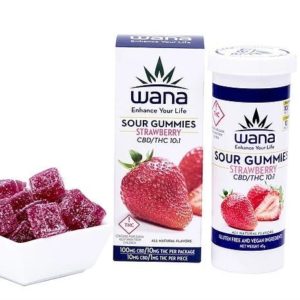 Wana - Strawberry Sour Gummies - 10:1 CBD:THC