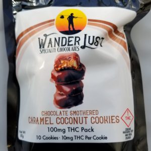 WanderLust- Chocolate covered caramel coconut cookie