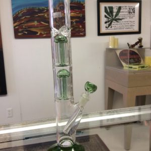 Water Pipe Double Perc Green