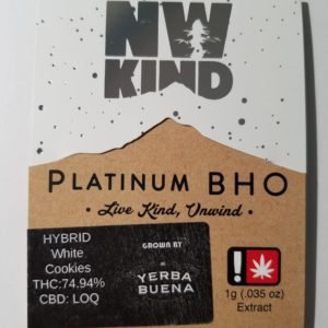 White Cookies Platinum BHO- NW Kind