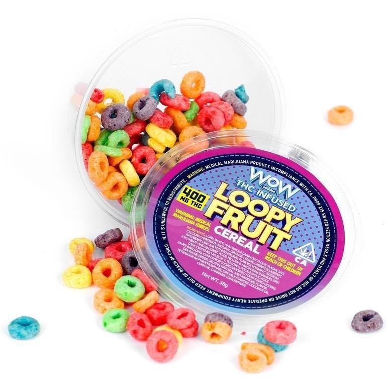 WOW THC INFUSED CEREAL LOOPY FRUIT 400mg (3 @ 25)
