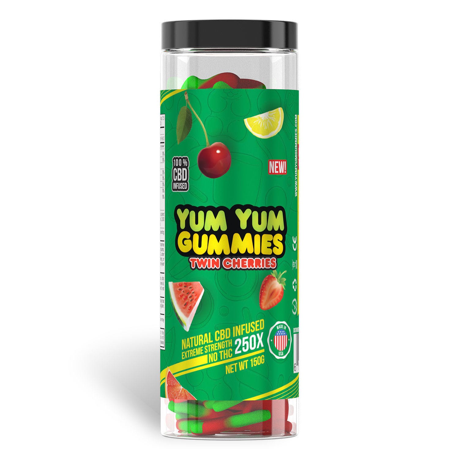 Yum Yum Gummies 250x - CBD Infused Twin Cherries
